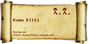 Koma Kitti névjegykártya